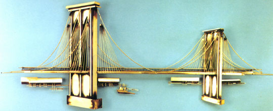 over the river bridge metal wall sculpture