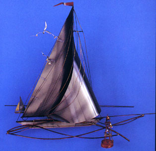 100068 full sail metal wall sculpture