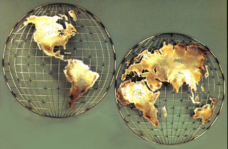 100269 hemispheres metal wall sculpture