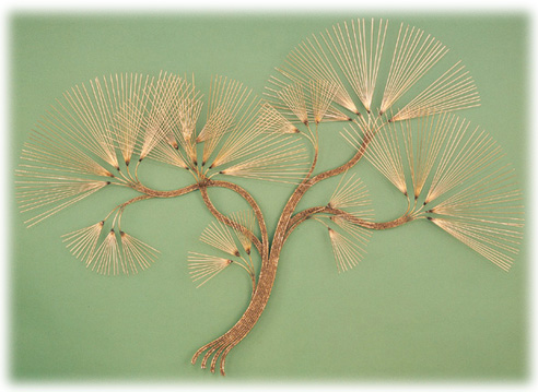 100446 china pine metal wall sculpture