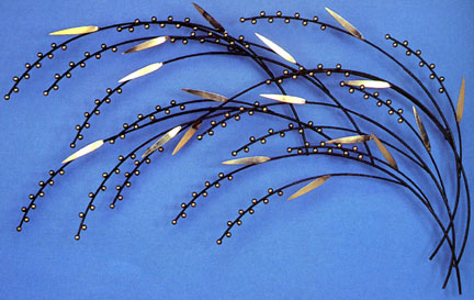 100524 golden berries metal wall sculpture