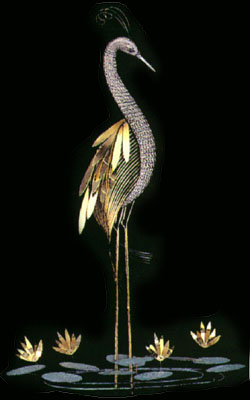 heron metal wall sculpture