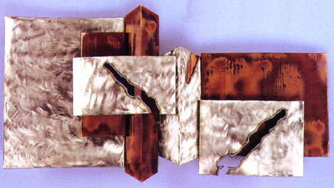assemblage metal wall sculpture