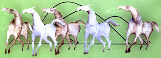 morning gallop metal wall sculpture