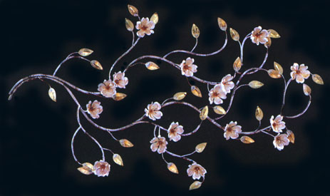 spring blossom metal wall sculpture