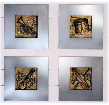 quartet metal wall sculpture