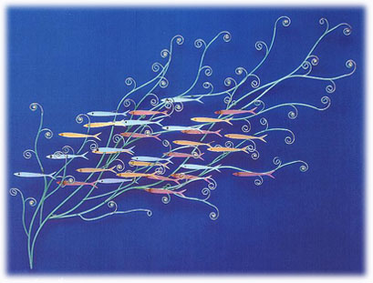 verdant shoal metal wall sculpture