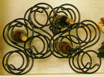 Concord grape cluster 8-bottle wine rack